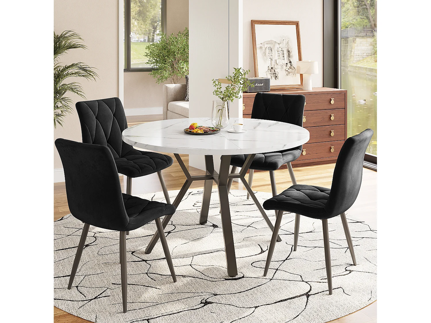 IPEA 4 x meubelpoten model Meta, set van 4 ijzeren poten, elegant design voor stoelen en kasten, kleur chroom, hoogte 150 mm