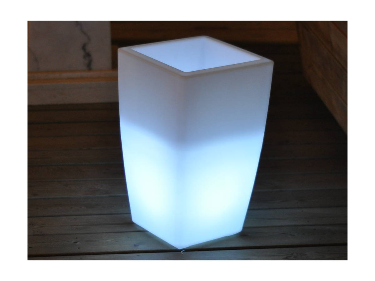 Lichtgevende bloempot CARROUSEL - wisselende kleuren - H 50 cm Lichtgevende bloempot CARROUSEL - wisselende kleuren - H 50 cm